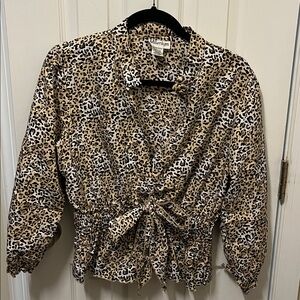 Millennium Animal Print Wrap Blouse